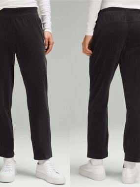 Lululemon Scuba Mid-Rise Wide-Leg Pant 7/8 Sz 2 Length *Velvet Cord In Black